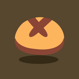 卡通风格十字面包