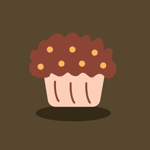 美味纸杯蛋糕插画