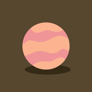 粉色条纹星球插画