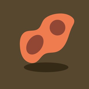 卡通风格橙色双圆物体