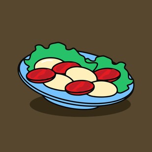 一盘美味的蔬菜番茄拼盘