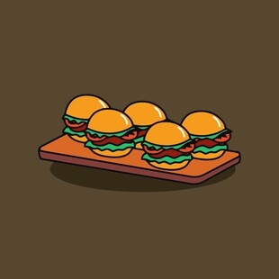 托盘上的美味汉堡