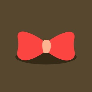 红色蝴蝶结领结图案