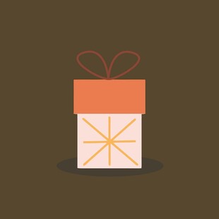 橙色礼盒带蝴蝶结装饰