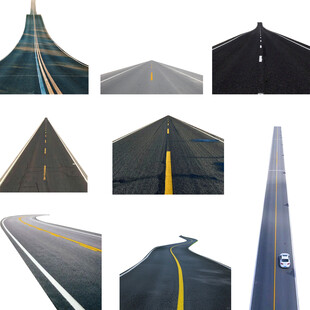 城市乡村绿化道路公路美化合成素