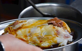 美味煎蛋卷制作瞬间