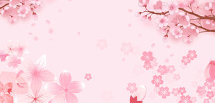 浪漫粉色樱花背景图