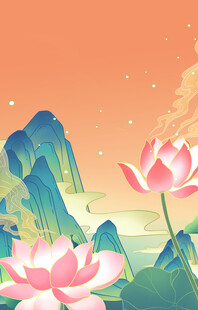 中国风夏日背景