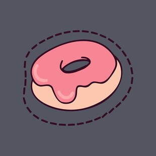 粉色甜甜圈插画