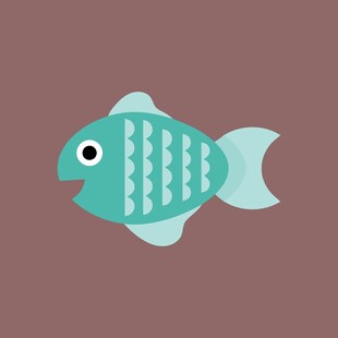 可爱卡通小鱼插画