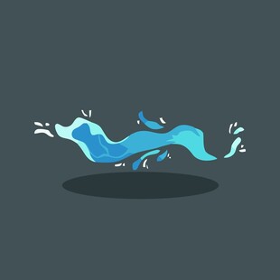 蓝色动感水花图案设计