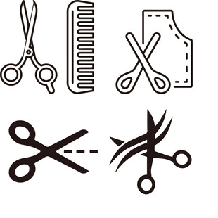 剪刀梳子缝纫工具图标