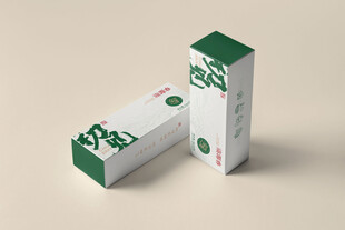 绿色品牌药盒包装展示样机