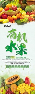 有机水果海报易拉宝