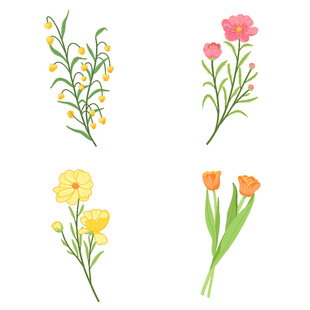 手绘清新花卉插画集合