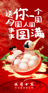 送你一个团圆年汤圆海报