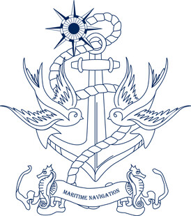 锚与飞鸟航海主题图案