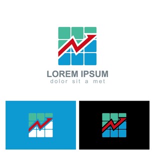 折线图风格简约logo设计