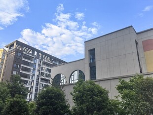 现代建筑与绿植相映成趣