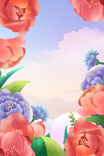 唯美花朵边框背景