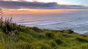 鸟岛海边日暮美景