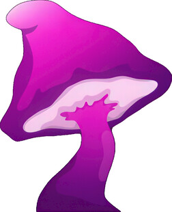 紫色梦幻蘑菇插画