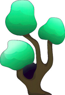 卡通风格绿色树木插画