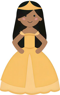 穿黄裙戴皇冠的卡通公主