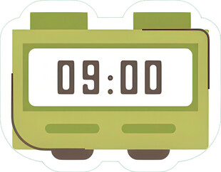 卡通风格9点数字时钟