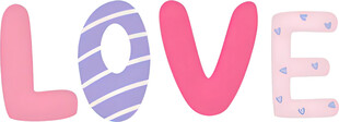 爱心字母装饰图案