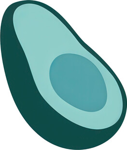 半个牛油果插画