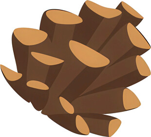 一堆棕色木柴插画