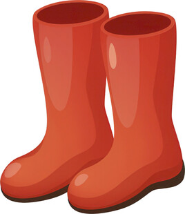 红色橡胶雨靴