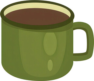 绿色马克杯装着热饮