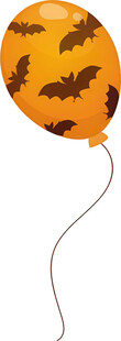 蝙蝠图案橙色气球