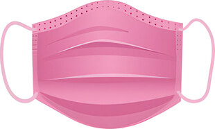 粉色医用口罩特写
