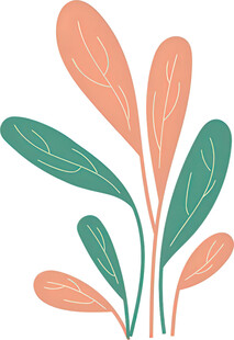 简约植物叶片插画图案