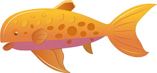 橙色斑点鱼卡通形象