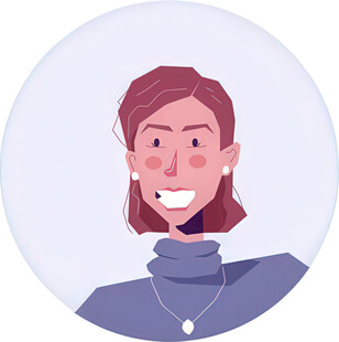 微笑女士头像插画