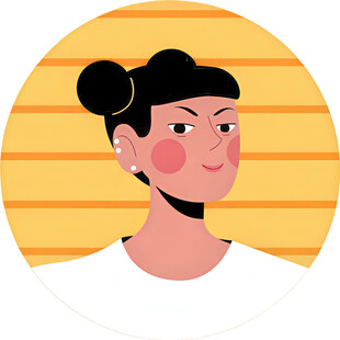 俏皮丸子头女孩