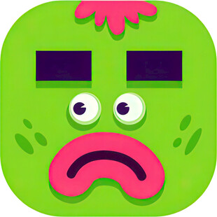 绿色悲伤表情图标