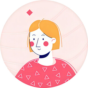 卡通风格短发女孩插画