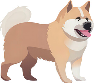 可爱站立柴犬插画形象