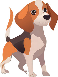 可爱小猎犬插画