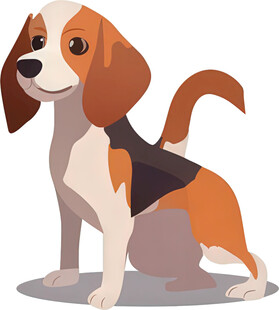 可爱小猎犬插画