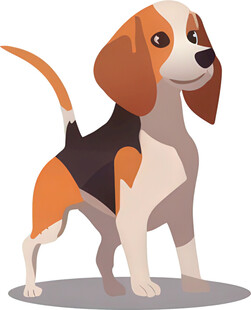 可爱小猎犬站立形象