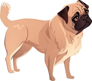 站立的哈巴狗插画