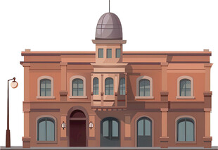 复古红砖建筑外观