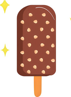 巧克力波点冰棍插画