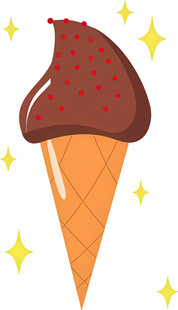 巧克力酱冰淇淋甜筒